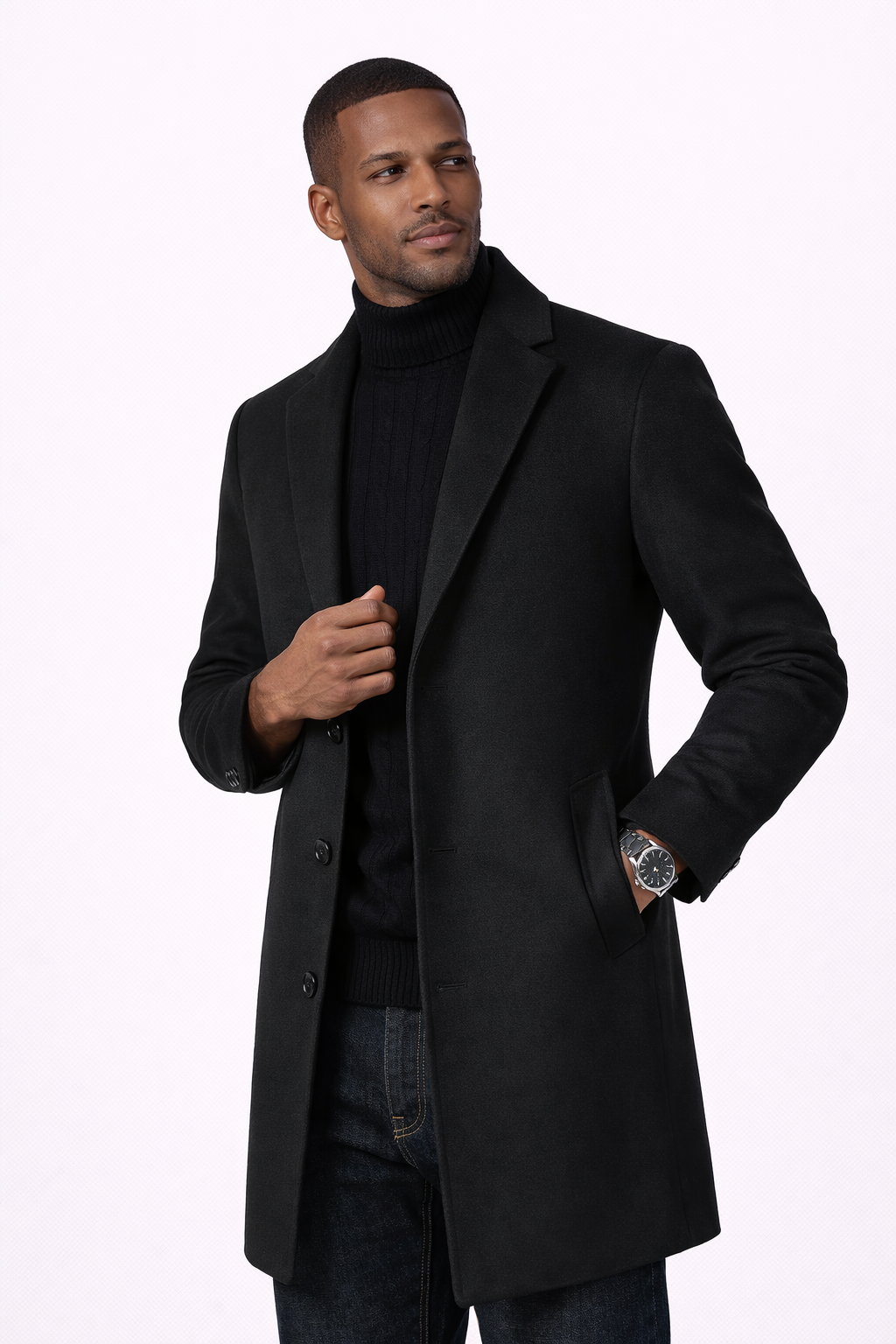 Classic Wool-Look Mid-Length Coat