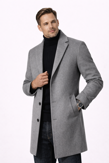 Classic Wool-Look Mid-Length Coat