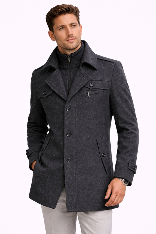 Structured Wool-Look Overcoat