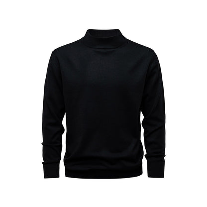 Black turtleneck sweater on a white background