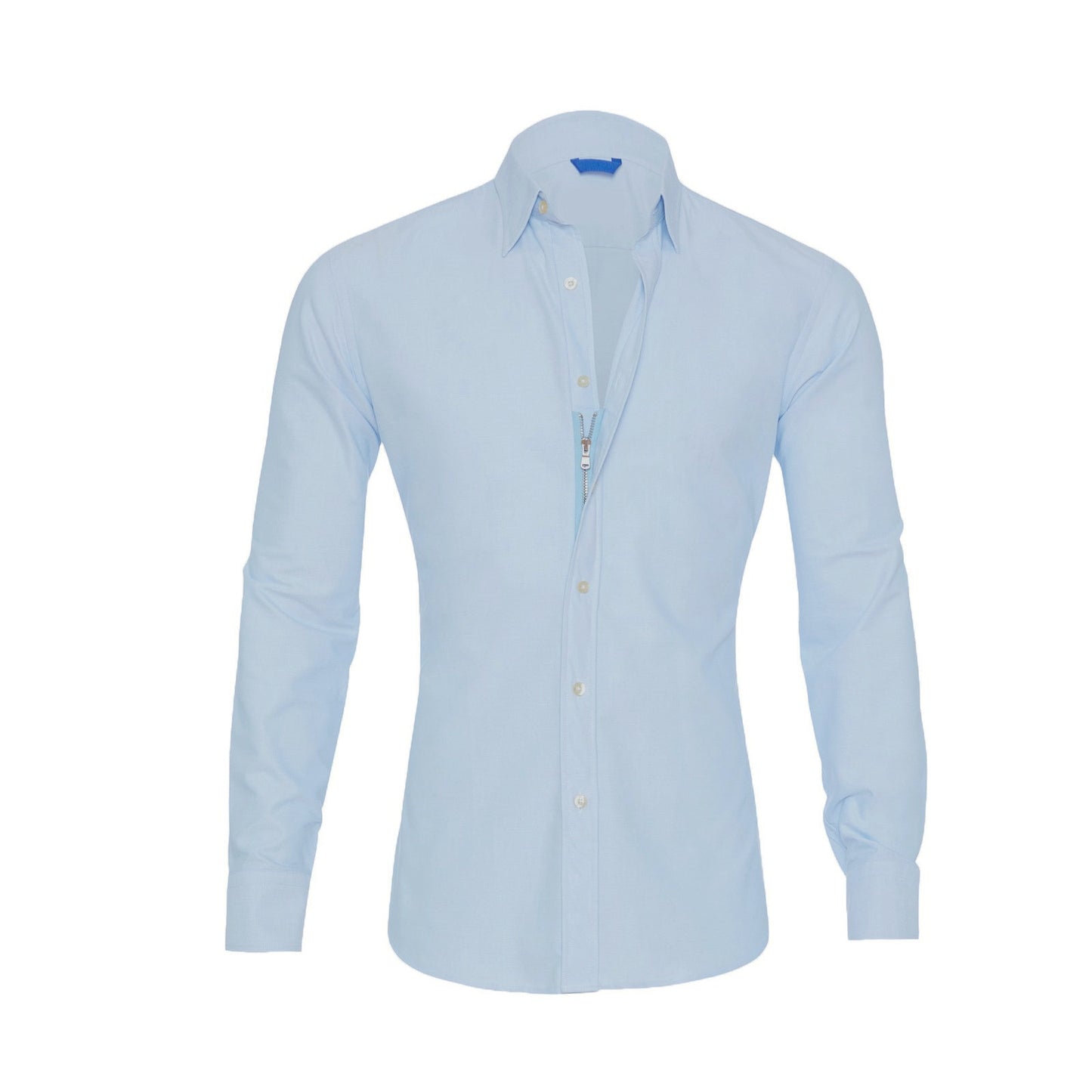 Light blue dress shirt on a white background
