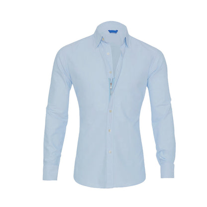 Light blue dress shirt on a white background