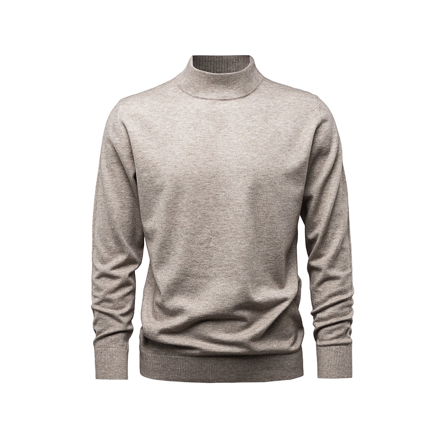 Gray turtleneck sweater on a white background