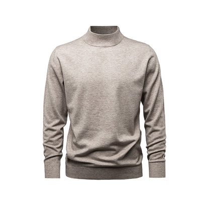 Gray turtleneck sweater on a white background