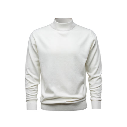 White turtleneck sweater on a white background